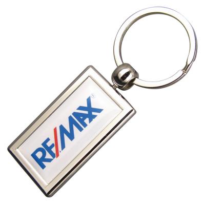 Image of Rectangular Zinc Alloy Domed Keyrings